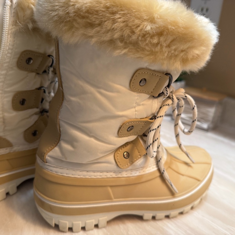 Cozy Tan and Cream Winter Boots